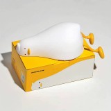 Lumière de nuit veilleuse canard mignon en silicone avec fonction tactile + USB-C - Blanc