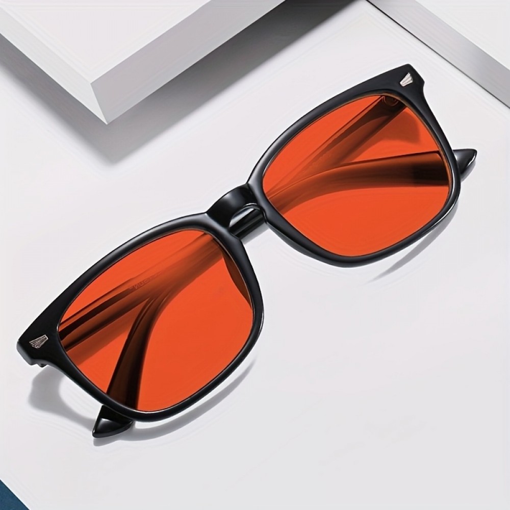 Lunettes anti-lumière bleue avec verres rouges (protection forte) pour réduction fatigue oculaire - Noir
