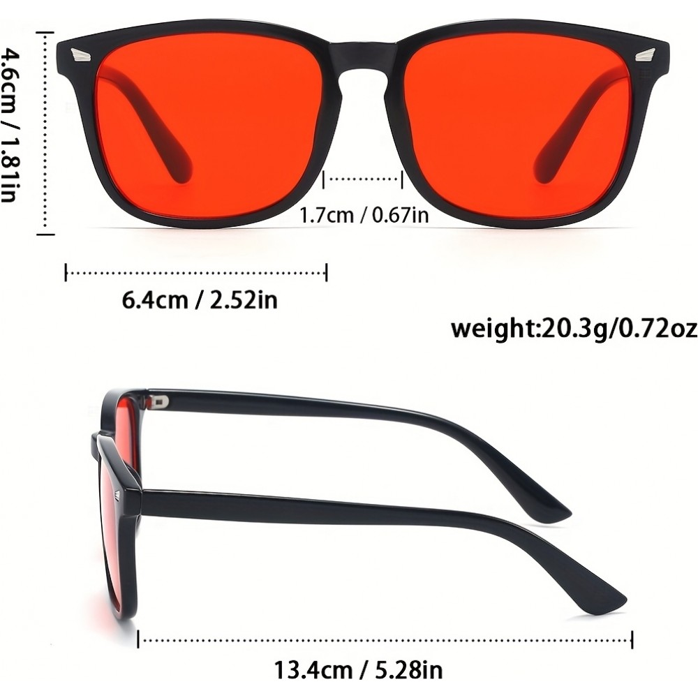 Lunettes anti-lumière bleue avec verres rouges (protection forte) pour réduction fatigue oculaire - Noir