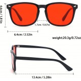 Lunettes anti-lumière bleue avec verres rouges (protection forte) pour réduction fatigue oculaire - Noir