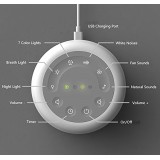 Machine à bruit blanc rechargeable avec lumières colorées (24 sons apaisants et minuterie) pour enfants et adultes