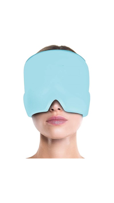 Masque / bonnet universel anti-migraine thérapie froid et chaud pour adulte - Bleu