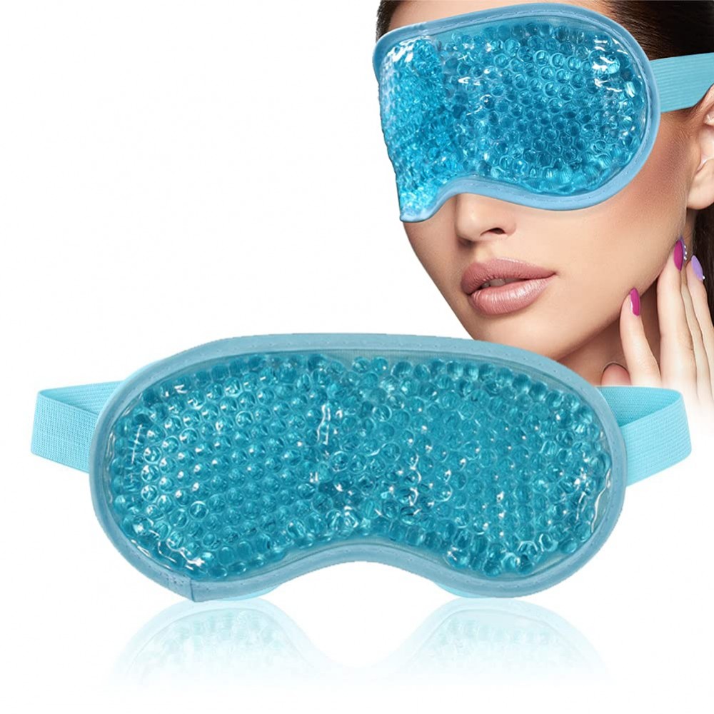 Masque chaud froid yeux anti fatigue et migraine ophtalmique - Bleu