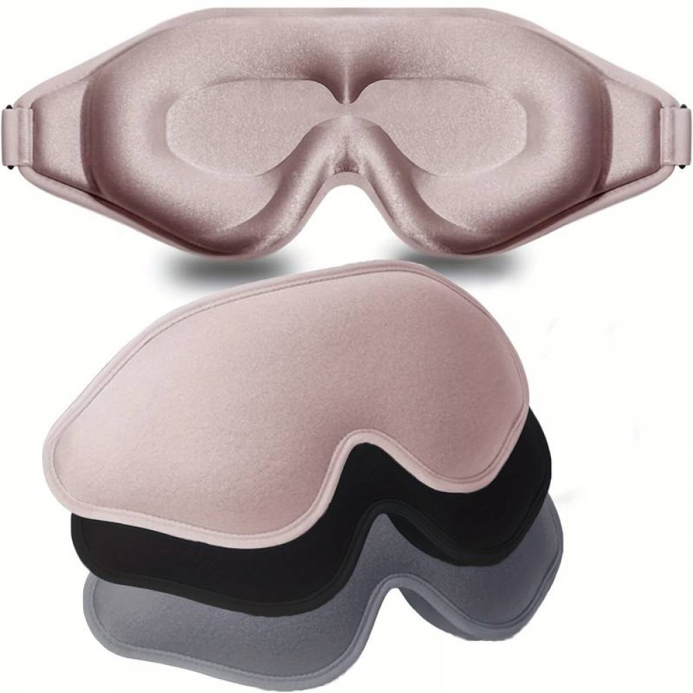 Masque de sommeil 3D sculpté ajustable en forme 3D pour les yeux Unisex idéal pour dormir - Noir