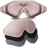 Masque de sommeil 3D sculpté ajustable en forme 3D pour les yeux Unisex idéal pour dormir - Noir
