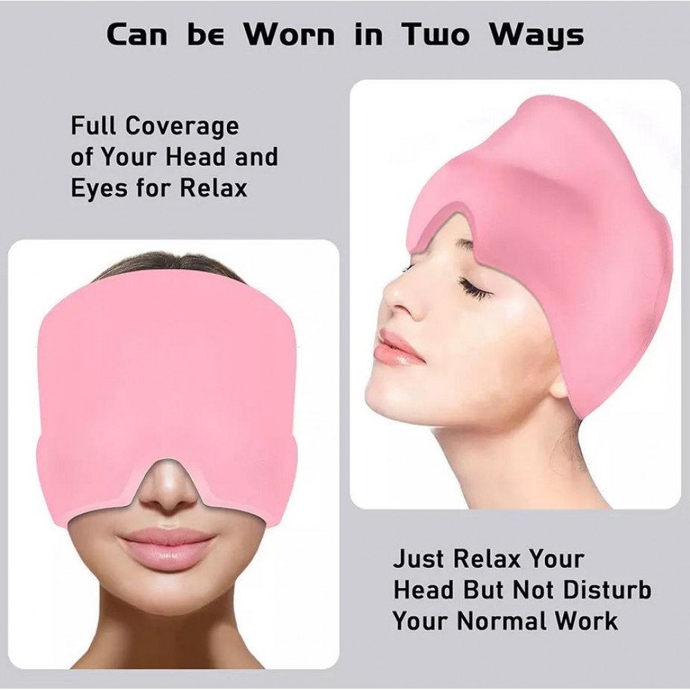 Masque / bonnet universel anti-migraine thérapie froid et chaud pour adulte - Violet