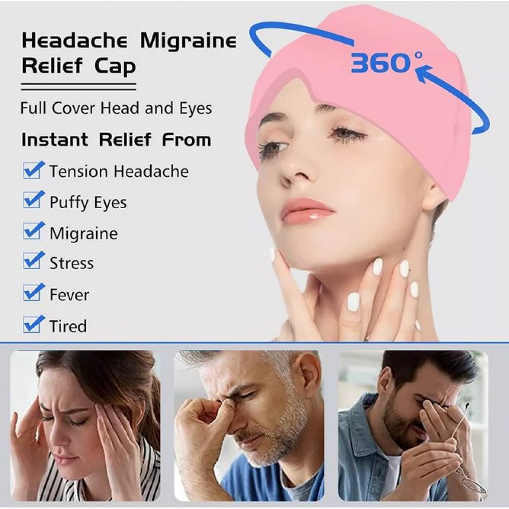 Masque / bonnet universel anti-migraine thérapie froid et chaud pour adulte - Violet