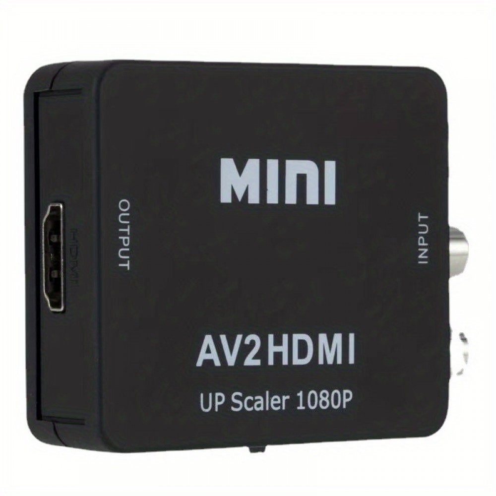 Mini adaptateur Cinch RCA AV vers HDMI 1080P Convertisseur pour TV / PC / console de jeux - Noir