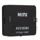 Mini adaptateur Cinch RCA AV vers HDMI 1080P Convertisseur pour TV / PC / console de jeux - Noir