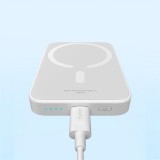 Mini batterie Externe Baseus MagSafe 6000mAh 20W avec Câble USB-C Power Bank - Blanc