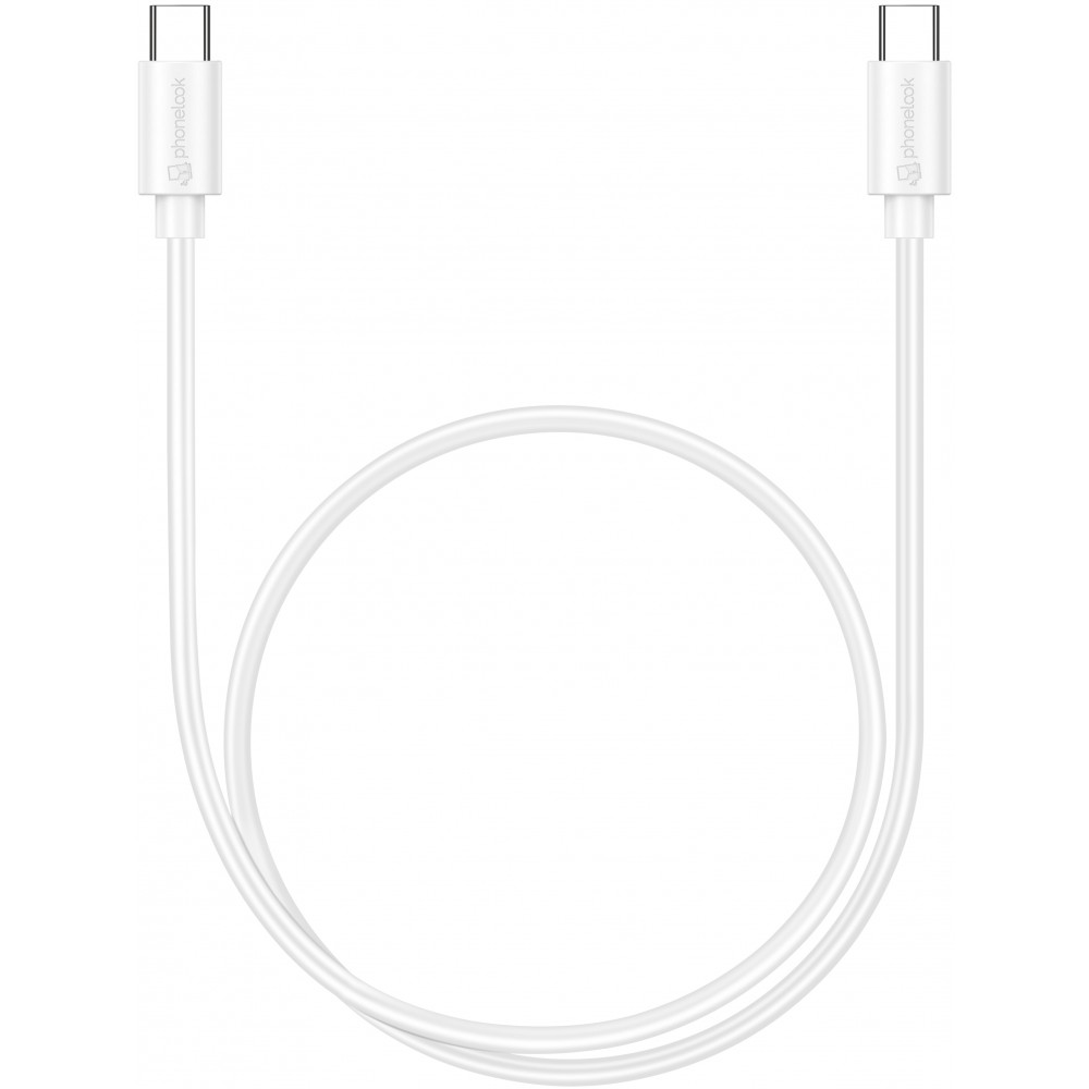 Mini câble chargeur USB-C vers USB-C (50 cm) - PhoneLook - Blanc