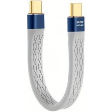 Mini c&acirc;ble plat USB-C PD 240W USB4 40 Gbps 8K@60 Hz compatible Thunderbolt - Gris