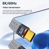 Mini c&acirc;ble plat USB-C PD 240W USB4 40 Gbps 8K@60 Hz compatible Thunderbolt - Gris