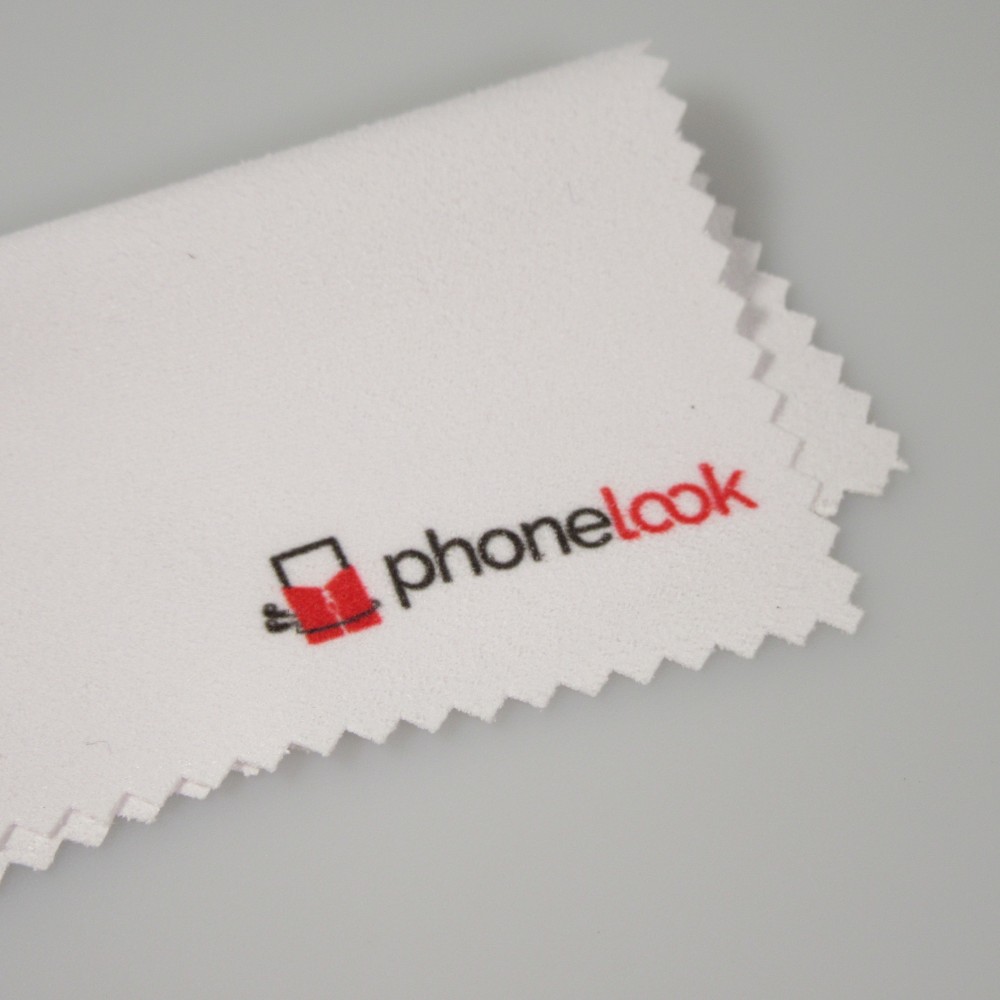 Mini chiffon microfibre suède (200g/m2 - 10 x 10 cm) pour nettoyage écran/téléphone - PhoneLook - Blanc