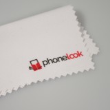 Mini chiffon microfibre suède (200g/m2 - 10 x 10 cm) pour nettoyage écran/téléphone - PhoneLook - Blanc