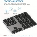 Mini clavier pavé numérique sans fil Bluetooth portable rechargeable compact look MacBook - Noir