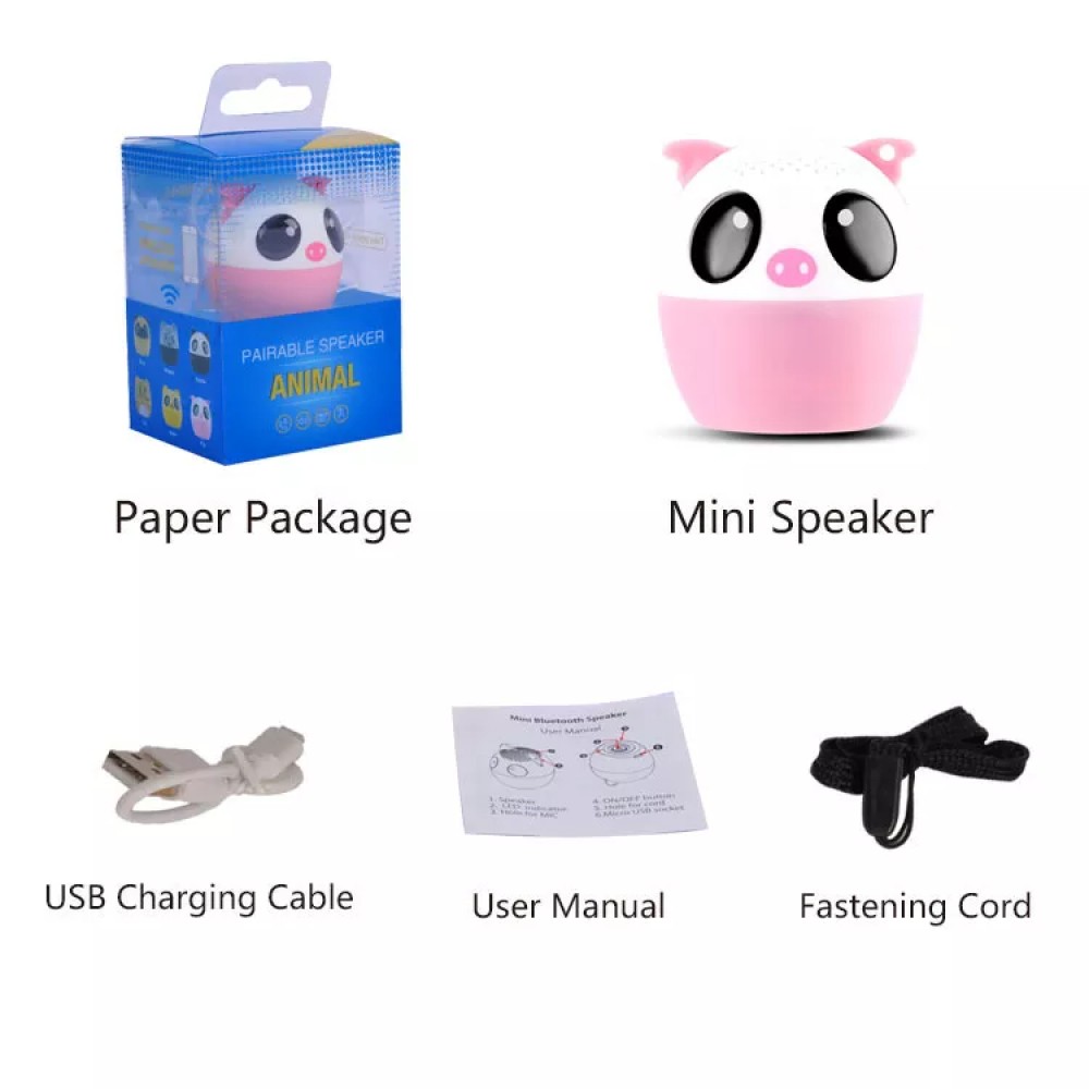 Mini enceinte speaker portable légère avec Bluetooth sans fil en forme d’animal - Chat