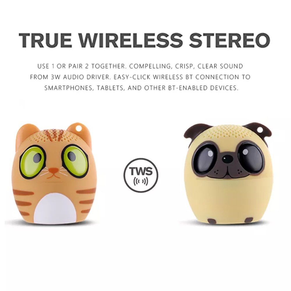 Mini enceinte speaker portable légère avec Bluetooth sans fil en forme d’animal - Chat