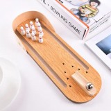 Mini jeu de bowling de table en bois - jeu de société amusant pour la famille et les enfants à partir de 6 ans