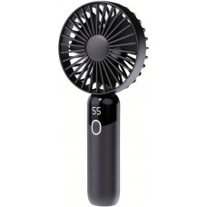 Mini ventilateur USB compact et portable avec affichage LED et pied amovible - Noir