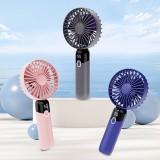 Mini ventilateur USB compact et portable avec affichage LED et pied amovible - Noir