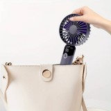 Mini ventilateur USB compact et portable avec affichage LED et pied amovible - Noir