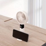 Mini ventilateur USB compact et portable avec affichage LED et pied amovible - Noir