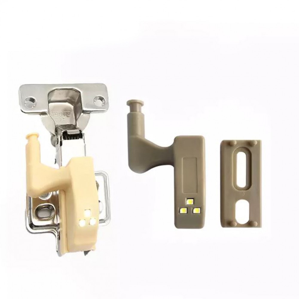 Module charnière de porte à lumière LED pour l'éclairage dans meubles et tiroirs (1 pièce) - Gris