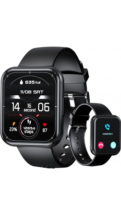 Montre connectée smartwatch Choetech WT001 Bluetooth 5.0 étanche IP67 (fonction de réponse aux appels, modes sport multiples) - Noir