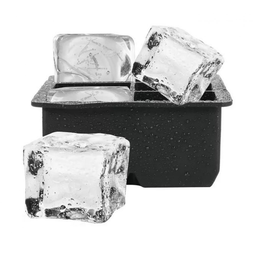 Moule à glaçons carré 5 x 5cm - Bac à glaçons silicone - Noir