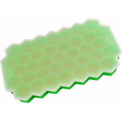 Moule nid d'abeille en silicone pour 37 glaçons souple + couvercle, cocktail, bar, ice-cube - Grün