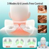 Oreiller support de nuque masseur acupression portable rechargeable pour cou et épaules - Bleu clair