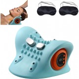 Oreiller support de nuque masseur acupression portable rechargeable pour cou et épaules - Bleu clair