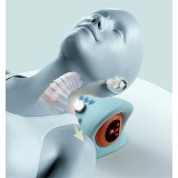 Oreiller support de nuque masseur acupression portable rechargeable pour cou et épaules - Bleu clair