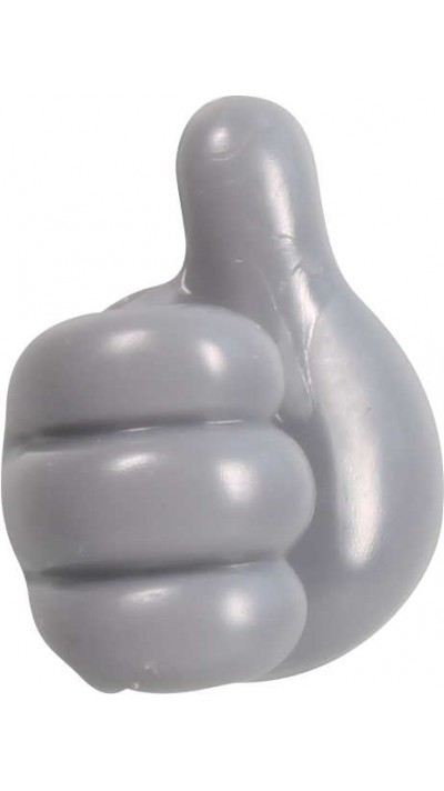 Organisateur de câbles en silicone amusant Thumbs-Up pour les câbles de chargement, les clés, etc. - Gris