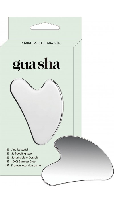 Premium Edelstahl Gua Sha Gesichtsmassage-Werkzeug mit eleganter Geschenkbox - Silber