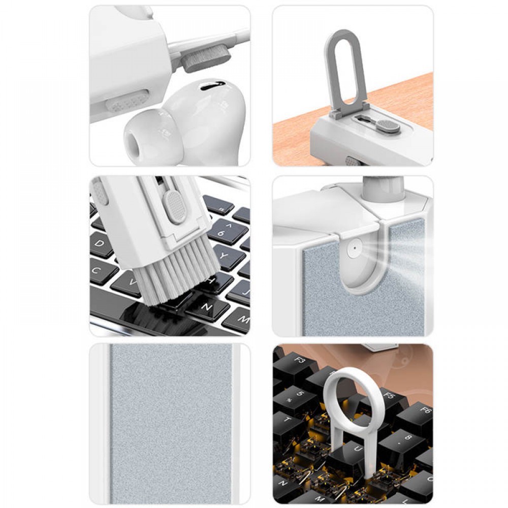Outil de nettoyage 8 en 1 pour écouteurs (AirPods), téléphone et clavier - Blanc