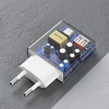 Pack chargeur mural 30W USB-A / USB-C GaN Dudao A30EUT avec c&acirc;ble USB-C vers Lightning iPhone - Blanc