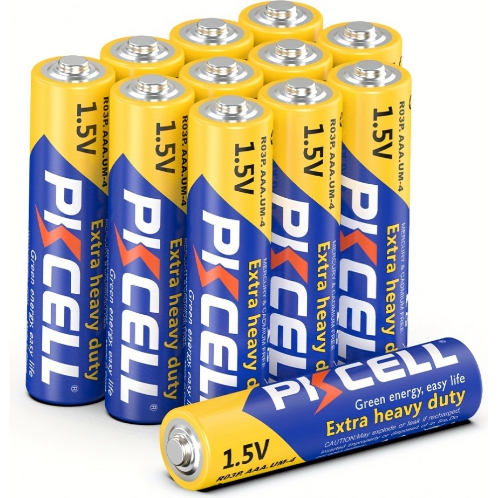 Pack de 12 piles AAA 1.5V PKCELL carbone zinc non rechargeable
