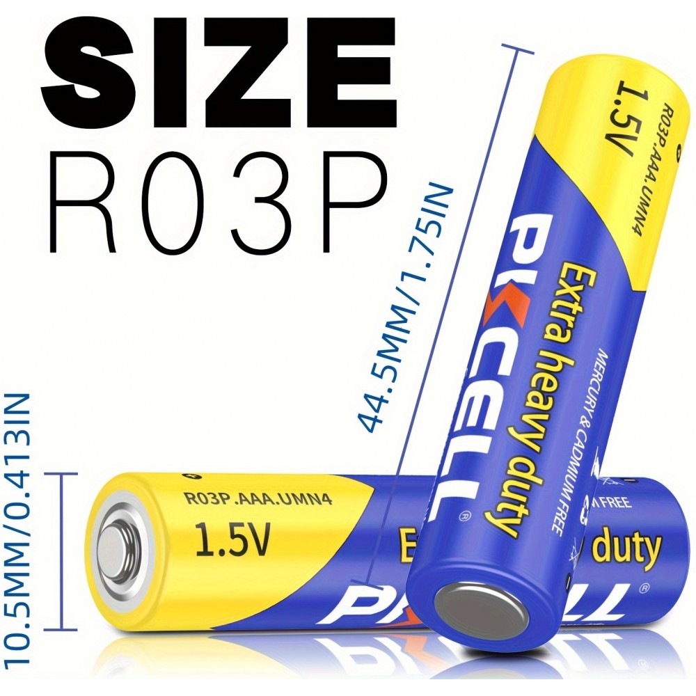 Pack de 12 piles AAA 1.5V PKCELL carbone zinc non rechargeable