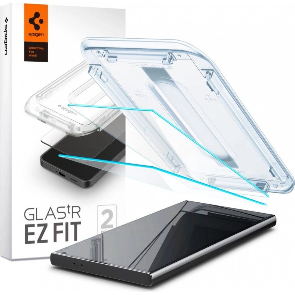 Pack de 2 vitres de protection Spigen Glas.tR EZ Fit avec système d'installation facile - Galaxy S24 Ultra