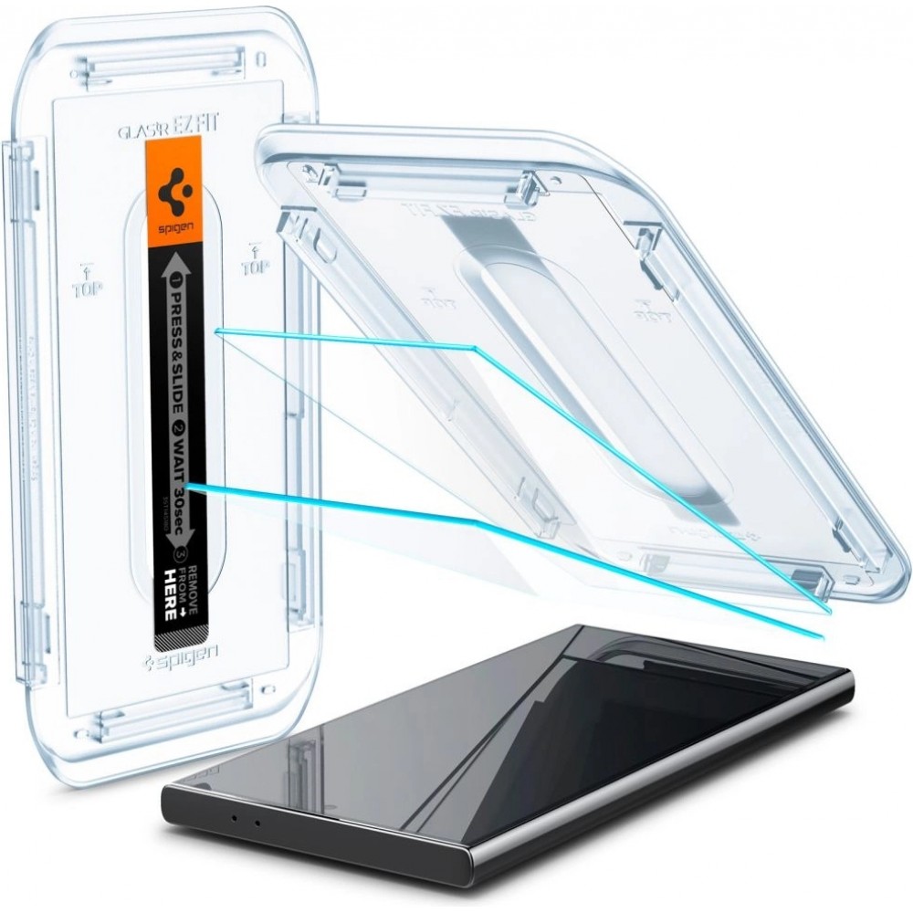 Pack de 2 vitres de protection Spigen Glas.tR EZ Fit avec système d'installation facile - Galaxy S24 Ultra