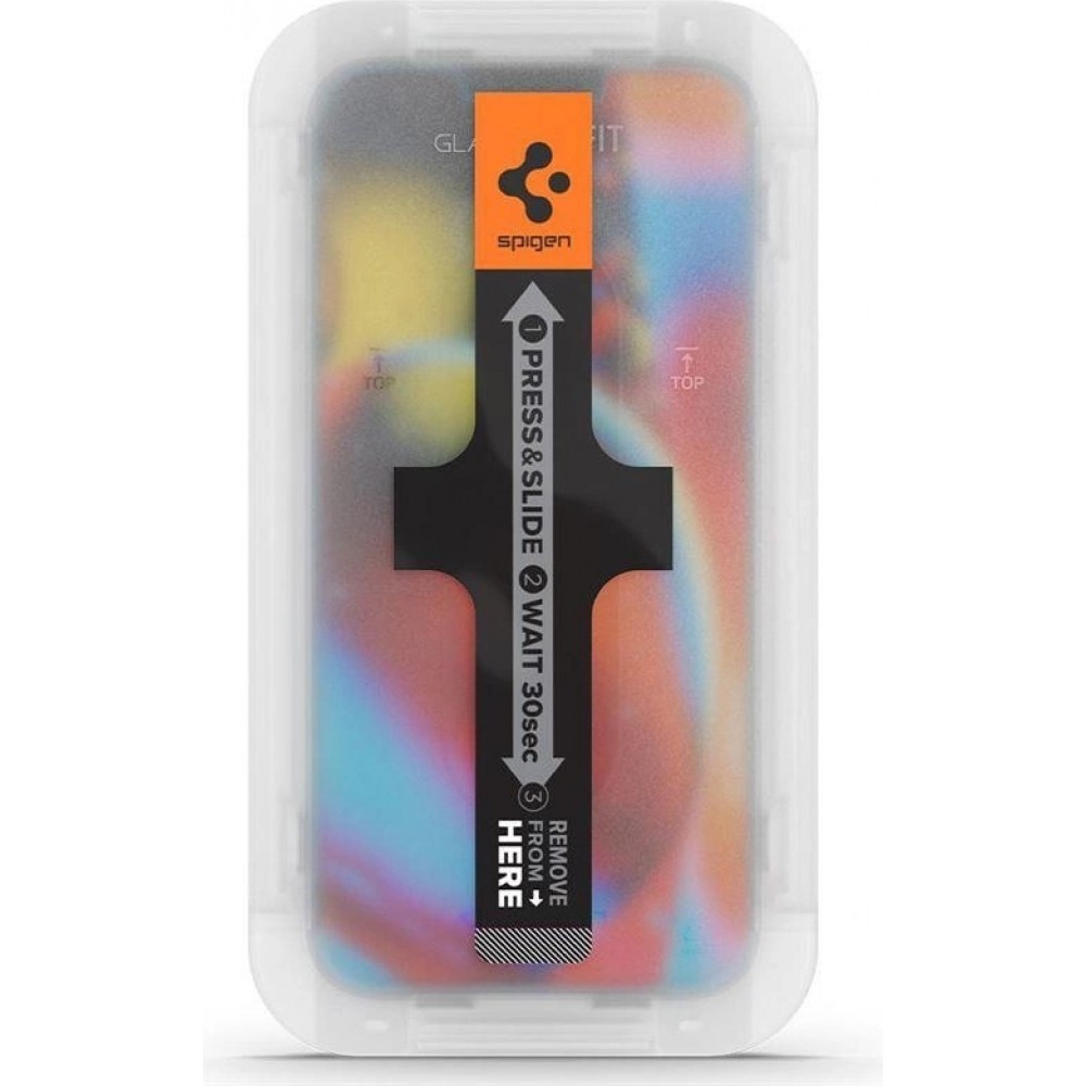 Pack de 2 vitres de protection Spigen Glas.tR EZ Fit avec système d'installation facile - iPhone 13 / 13 Pro / 14 / 16e