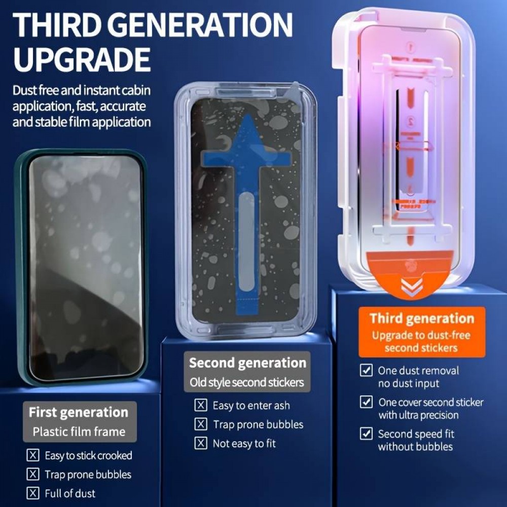 Pack de 2 vitres de protection anti-espion avec kit d'installation automatique rapide et anti-poussière - iPhone 14 Pro Max
