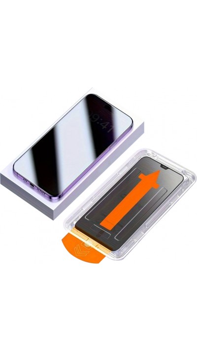 2er-Pack Anti-Spy Schutzscheiben mit automatischem Schnellmontageset und Staubschutz - iPhone 13