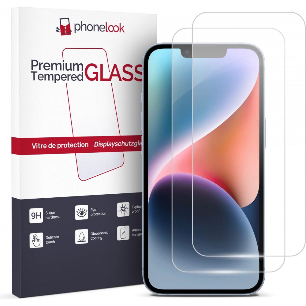 Pack de 2 vitres de protection d'écran en verre trempé - iPhone 14