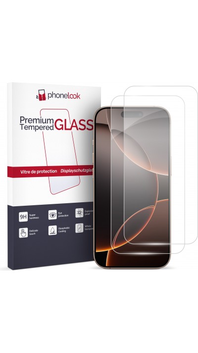 Pack de 2 vitres de protection d'écran en verre trempé - iPhone 16 Pro Max