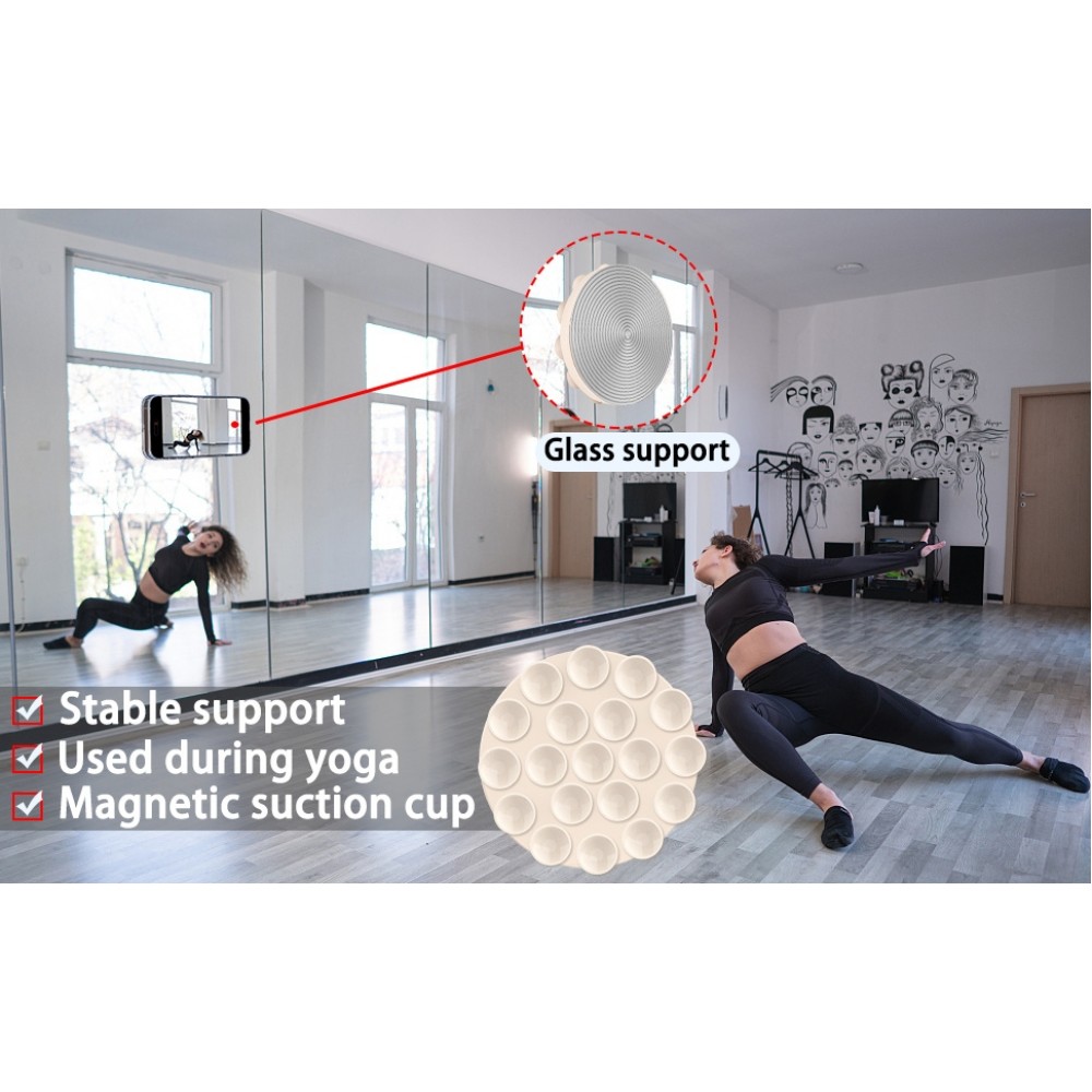Patch magn&eacute;tique MagSafe rotatif 360&deg; en silicone avec ventouse pour support t&eacute;l&eacute;phone - Noir