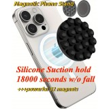 Patch magn&eacute;tique MagSafe rotatif 360&deg; en silicone avec ventouse pour support t&eacute;l&eacute;phone - Noir