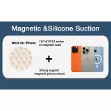 Patch magn&eacute;tique MagSafe rotatif 360&deg; en silicone avec ventouse pour support t&eacute;l&eacute;phone - Noir